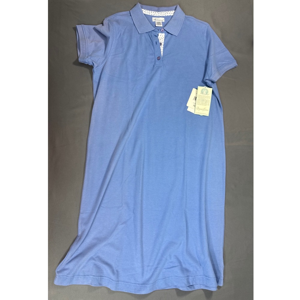 Weatherproof Organic Cotton Polo Dress XL Light Blue New With Defects NWD